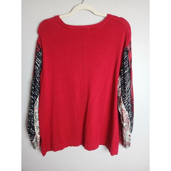 John Mark sweater womens L contrasting balloon sleeves art to wear Careerwear - Picture 4 of 9